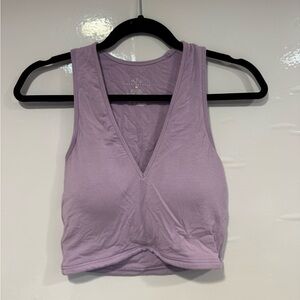 Purple low cut Klassy Network crop top